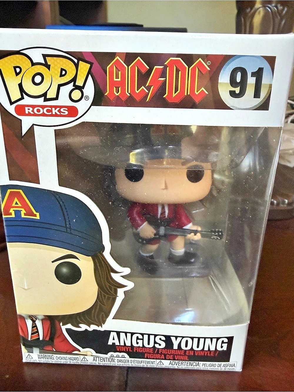 Funko Pop Rocks 91 Angus Young AC/DC FYE Exclusive Red Jacket Vaulted Vinyl Figu